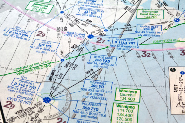 Mapa navigace letadel