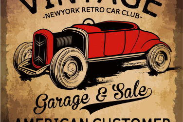 Vintage automobilový plakát