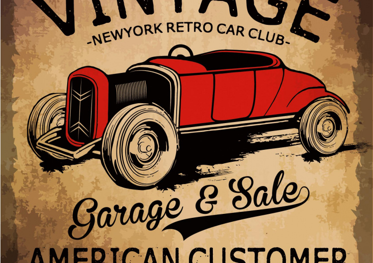 Vintage automobilový plakát