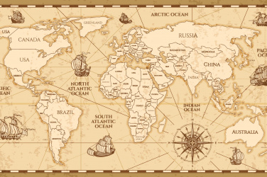 Vintage mapa světa