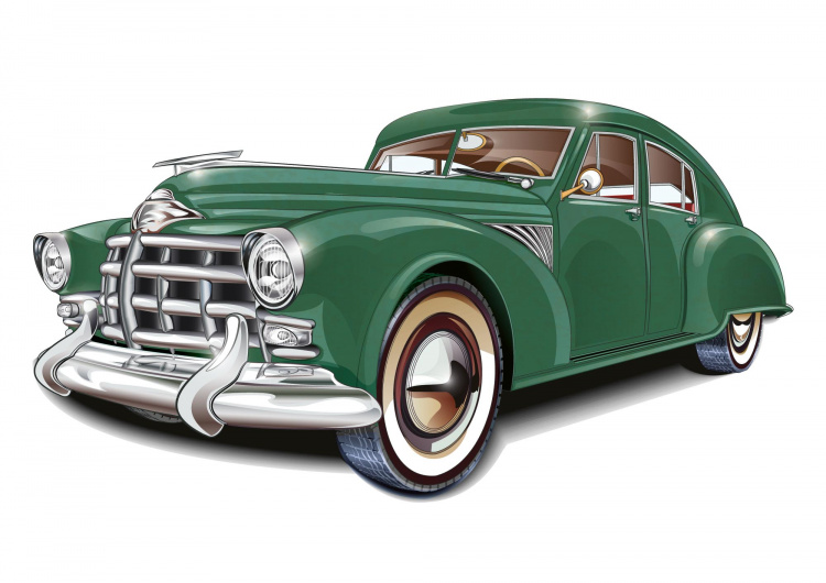 Zelené retro auto