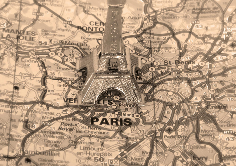 Eiffelova věž na mapě