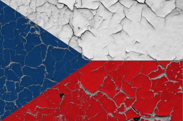 Poprskaná česká vlajka