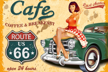 Plakát Café Route 66