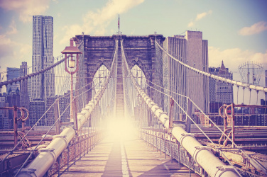 Vintage obrázek Brooklyn Bridge