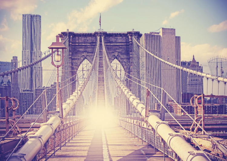 Vintage obrázek Brooklyn Bridge