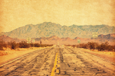 Route 66 v poušti Mojave