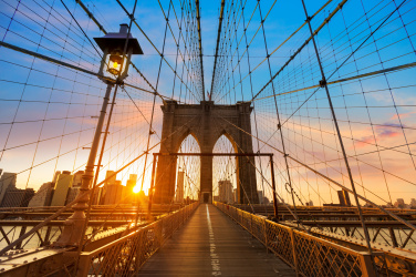Brooklyn Bridge při západu slunce
