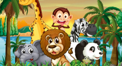 Safari při západu slunce