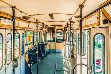 Interiér retro tramvaje