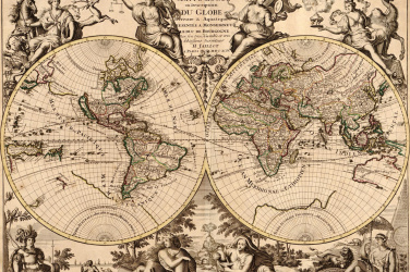 Vintage mapa světa V.
