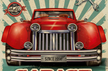 Vintage plakát automobil