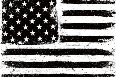Americká vlajka černobílá