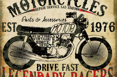 Retro motocyklový plakát