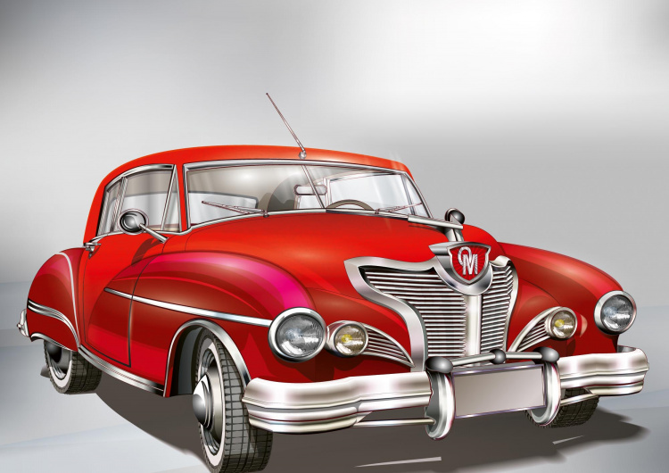 Červený retro automobil II.