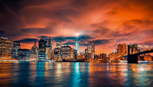 NYC př západ slunce