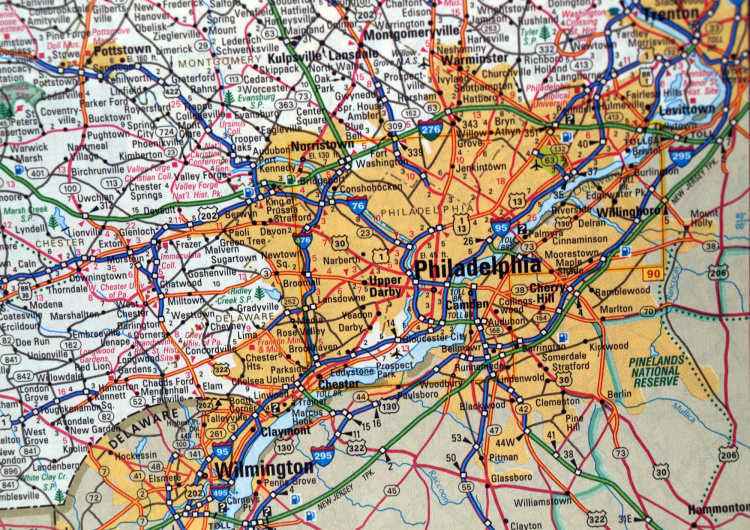 Mapa Philadelphie