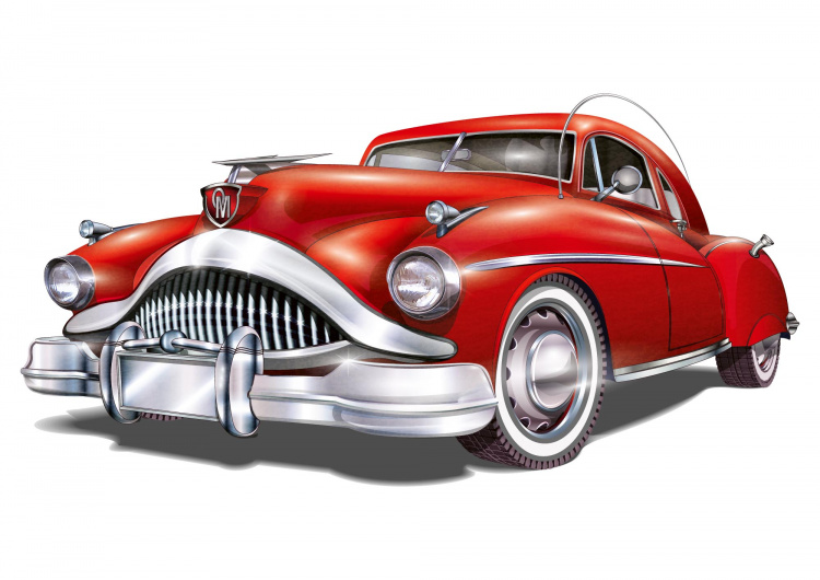 Červený retro automobil
