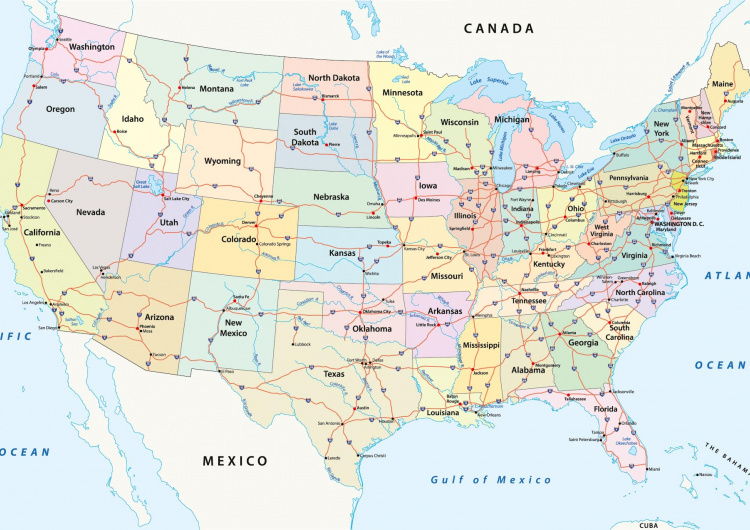 Politická mapa USA