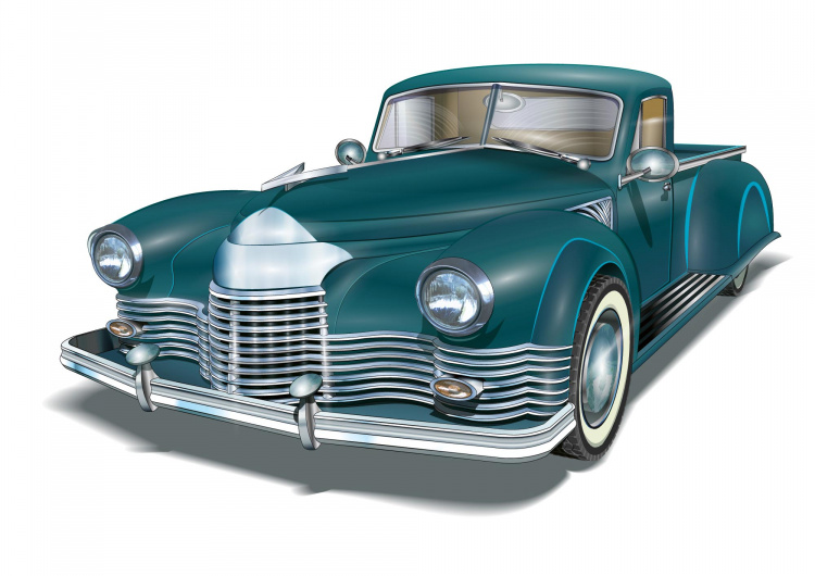 Modré retro auto