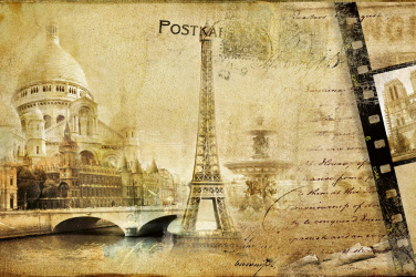 Retro pařížská pohlednice