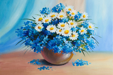 Malba - Modrá kytice