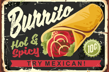 Burrito vintage plakát